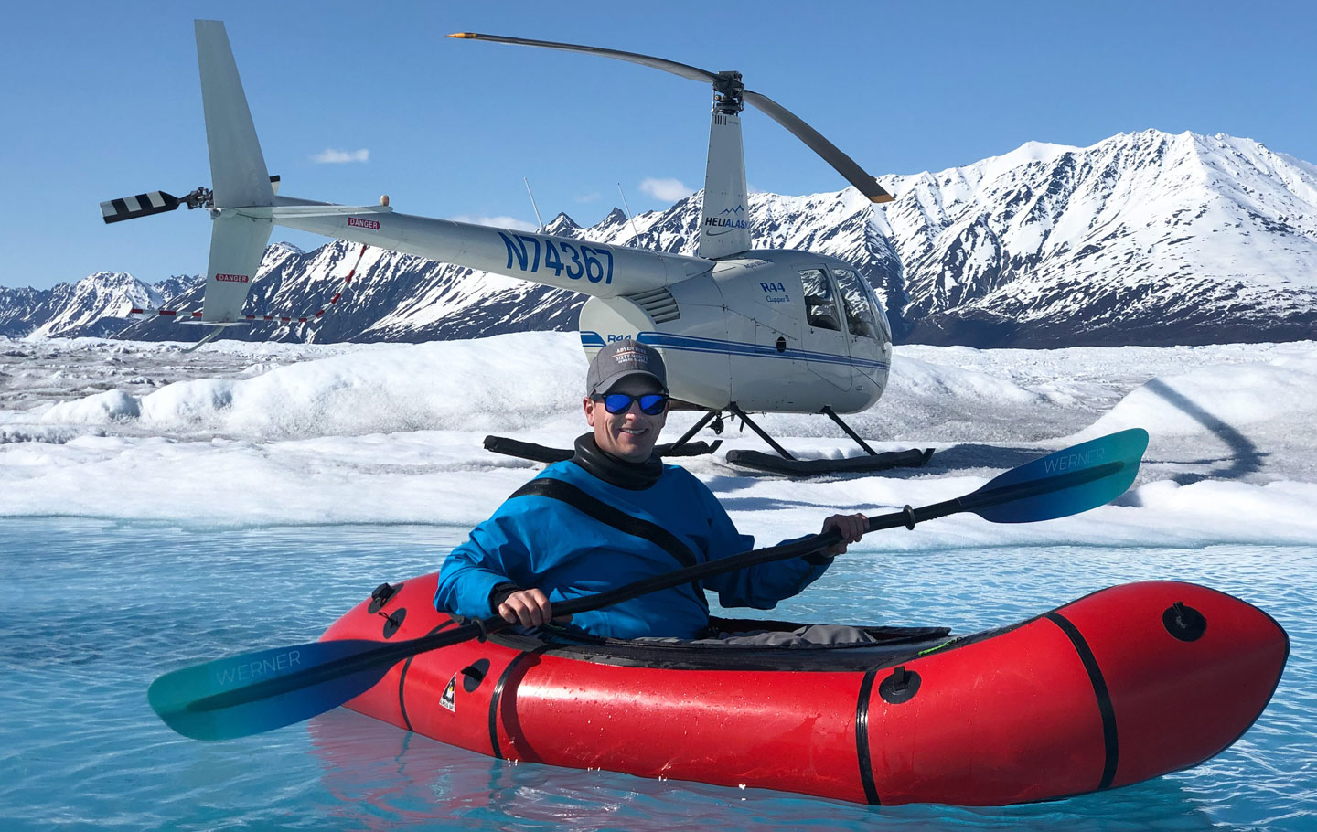 Chief Pilot Robert Enjoying the Knik Glacier - Heli Alaska