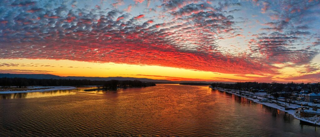 Sunrise on the Mississippi River