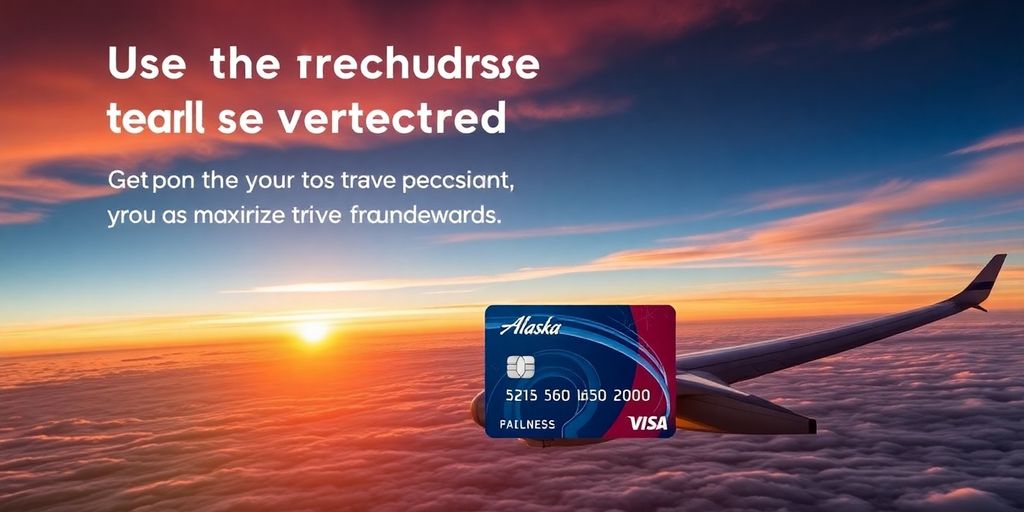 Airplane flying through clouds at sunset, symbolizing travel rewards.