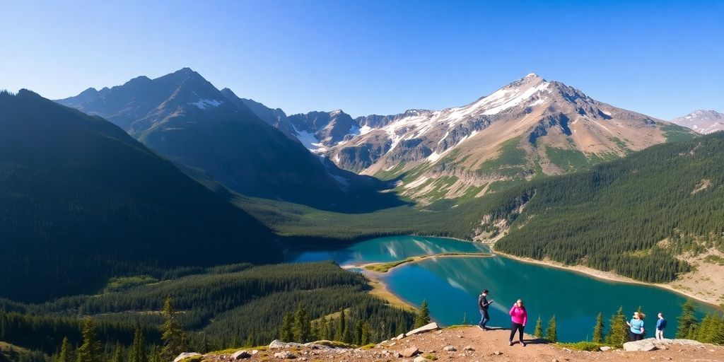 Scenic landscape of Alaska's national park with mountains.