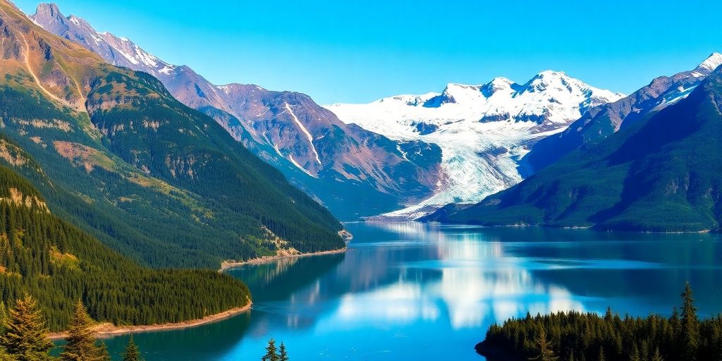 Alaska's mountains and fjords in the Inside Passage.