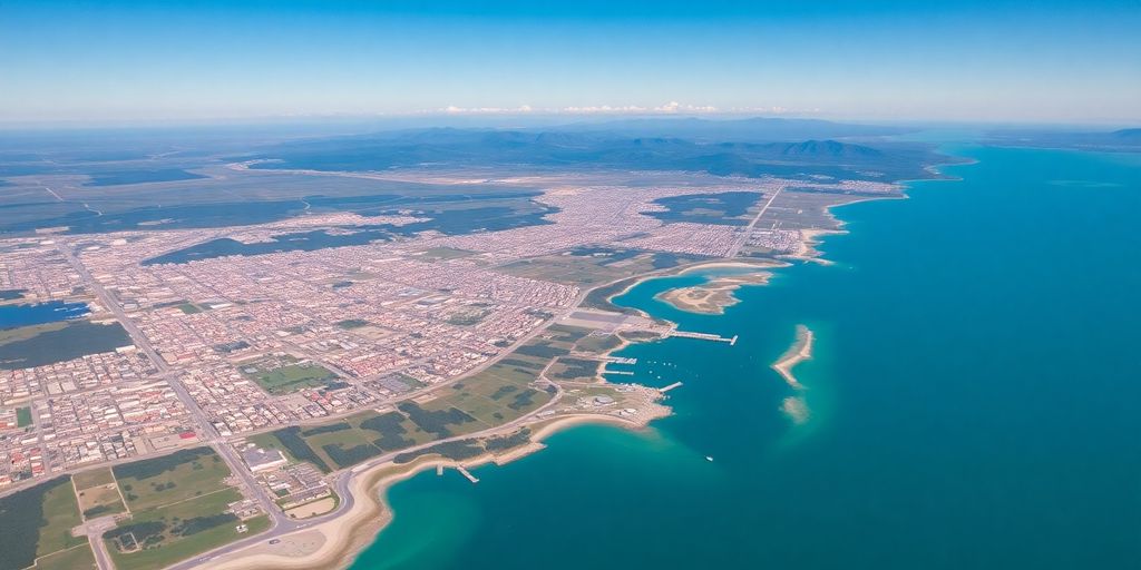 Aerial view of Alaska's largest cities and landscapes.