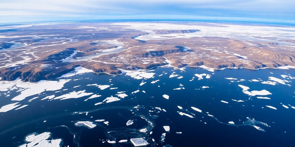 Icy Bering Strait between Alaska and Russia.