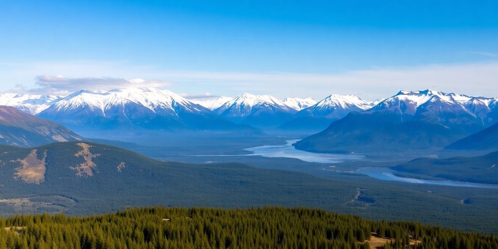 Alaska landscape showing seasonal temperature variations in nature.