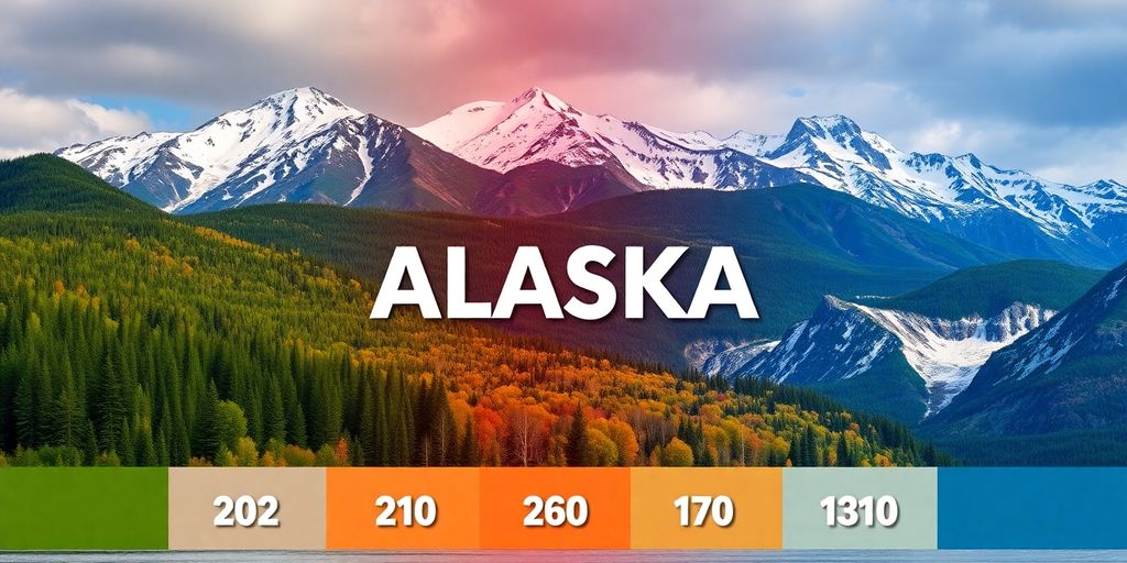 Vibrant landscapes of Alaska reflecting seasonal temperature changes.