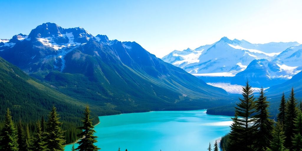 Stunning seasonal landscape of Alaska's natural beauty.