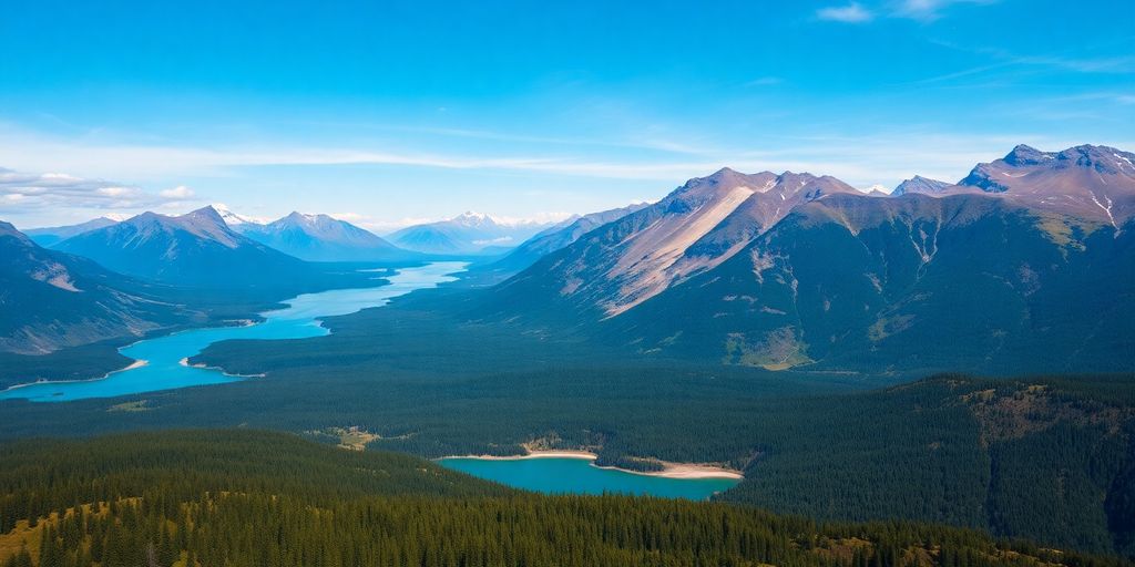 Aerial view of Alaska's stunning natural landscapes.