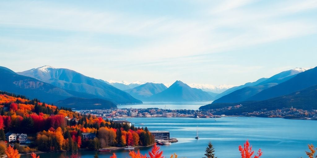 Scenic view of Juneau, Alaska in September.