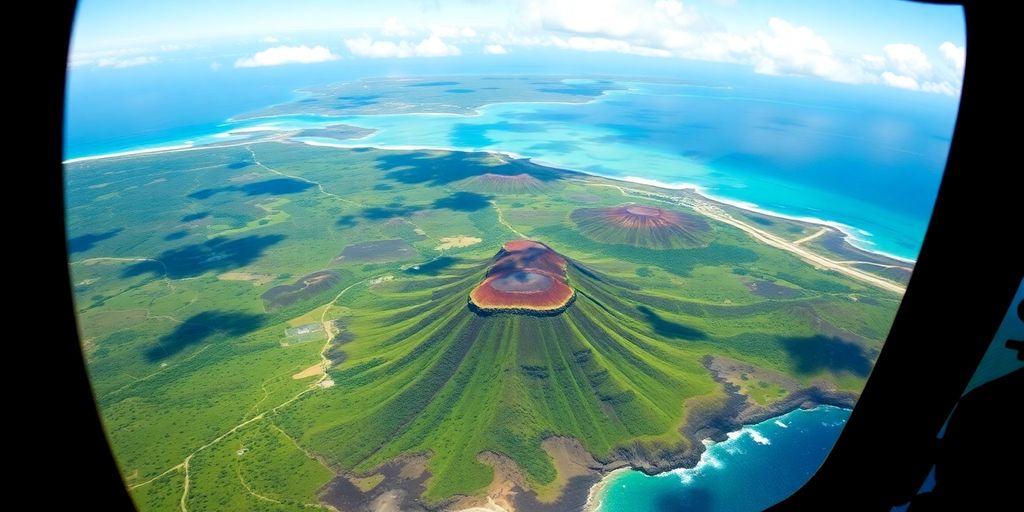 Helicopter view of the Big Island's stunning landscapes.