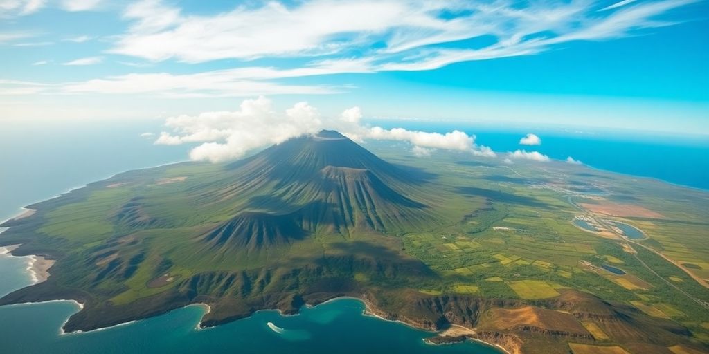 Aerial view of Mauna Loa from a helicopter.
