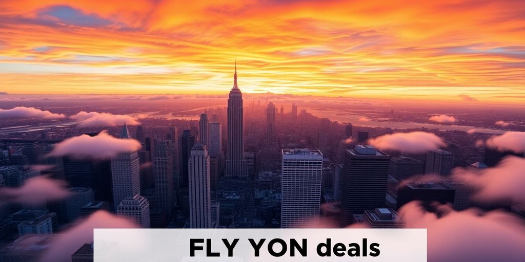 Aerial view of New York City during sunset.