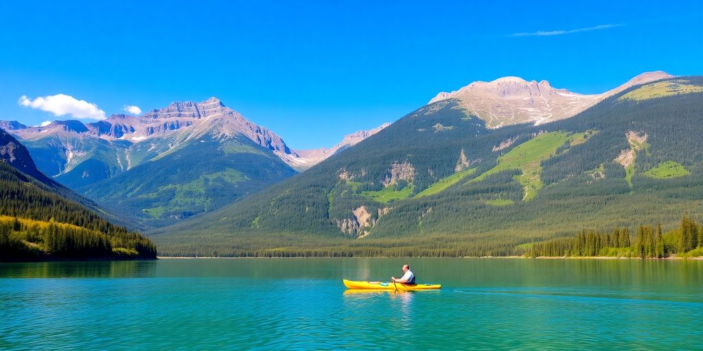 Stunning Alaska summer landscape with mountains and a lake.
