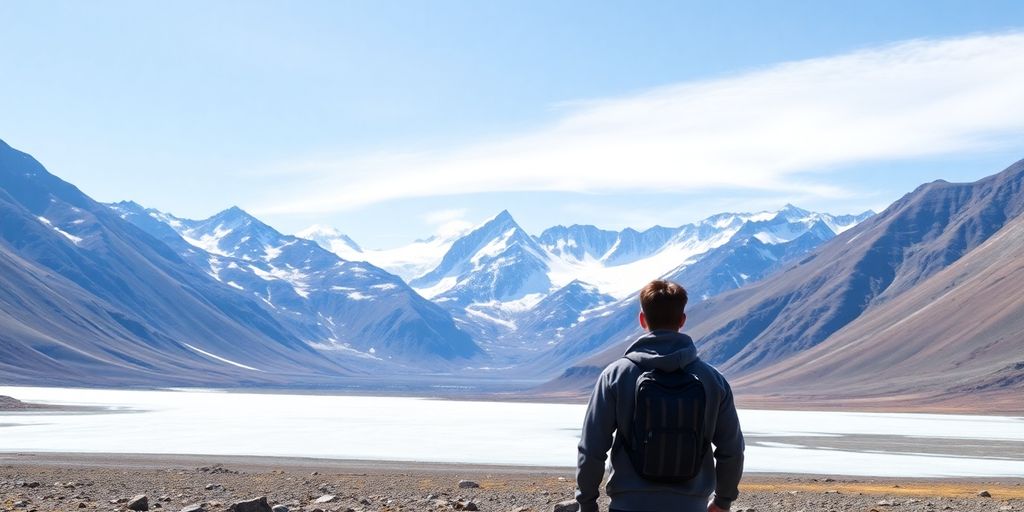 Alaskan landscape with state employee