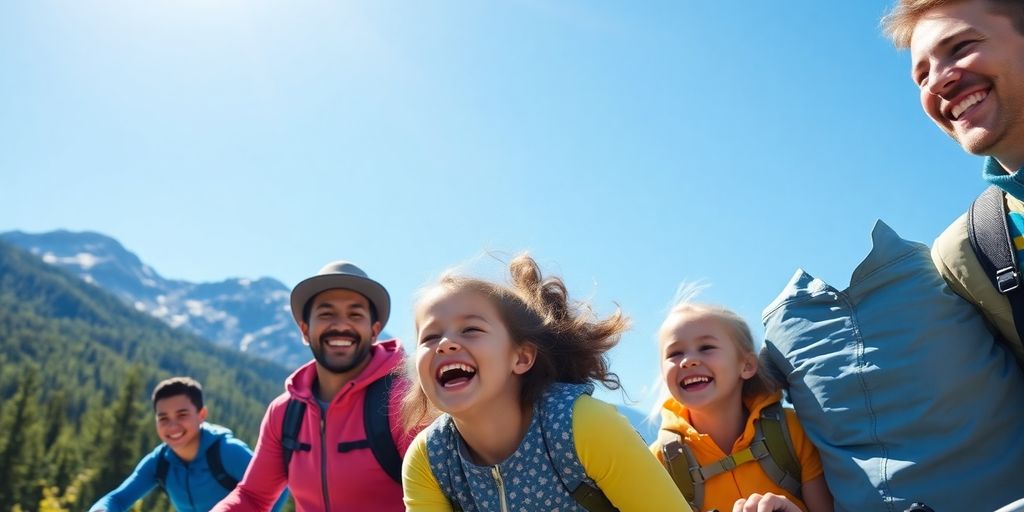 Family enjoying outdoor activities in Anchorage landscape.