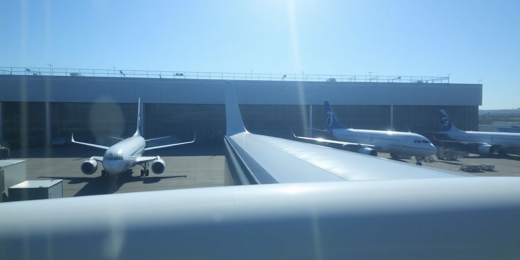 Airplane at LAX terminal.