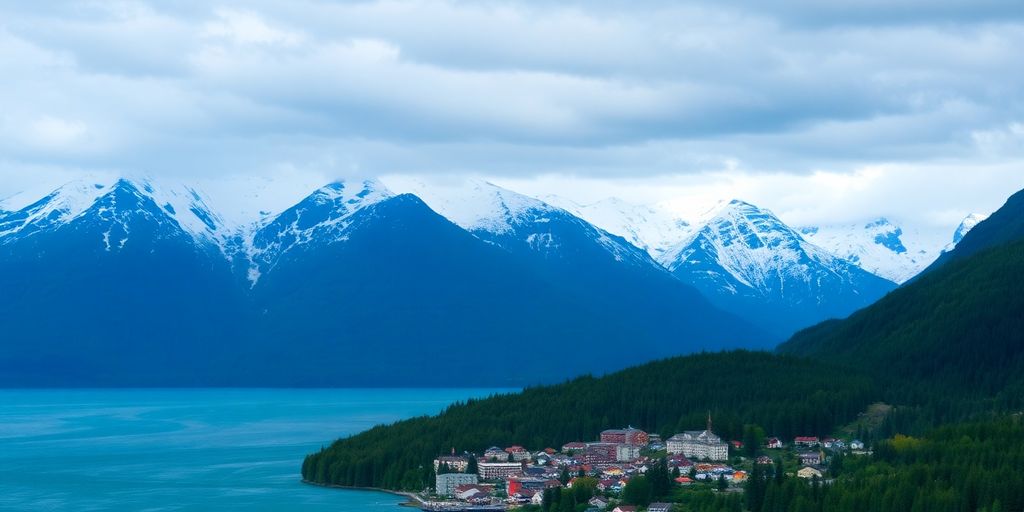 Juneau, Alaska: Mountains, water, small city.