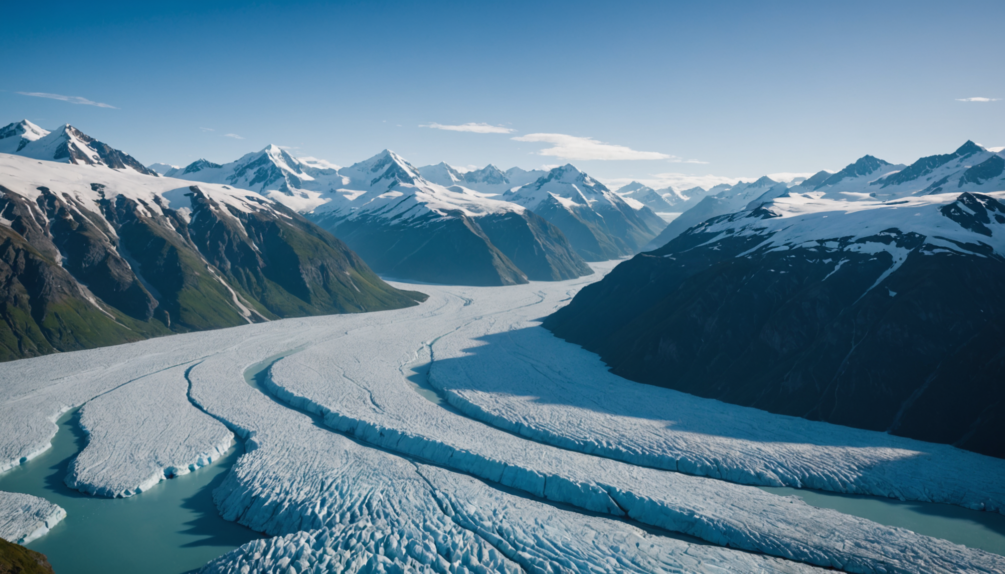 View of Knik Glacier from a helicopter