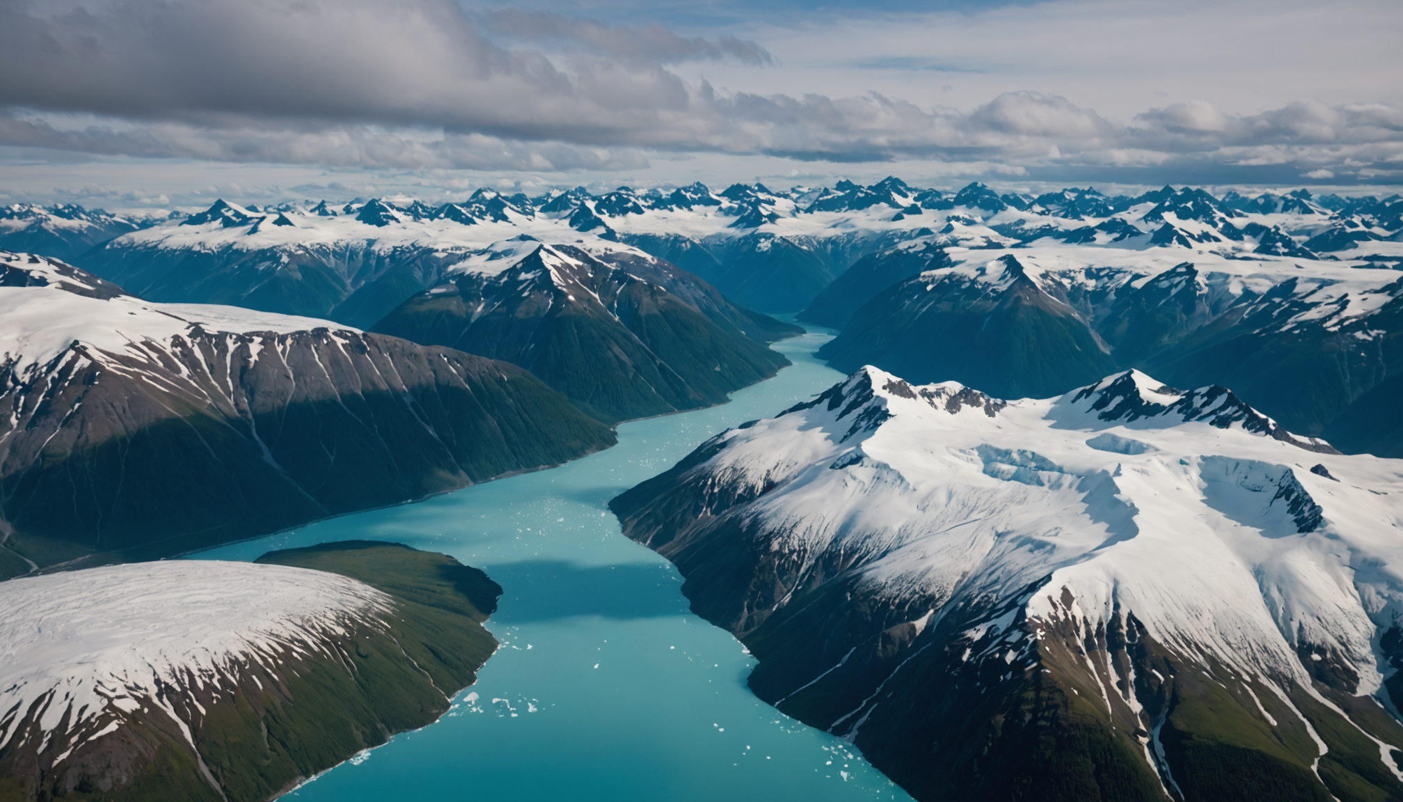 View from a helicopter over Kenai Fjords