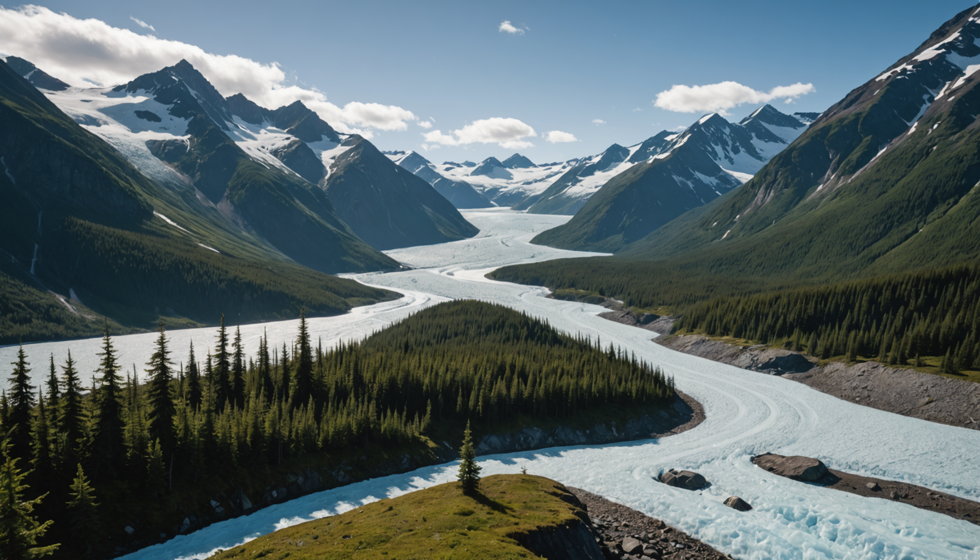 View of Girdwood forests and trails