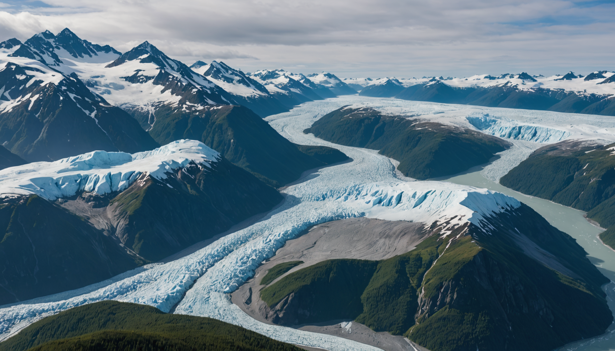 Aerial view of Mendenhall Glacier, Juneau, Alaska