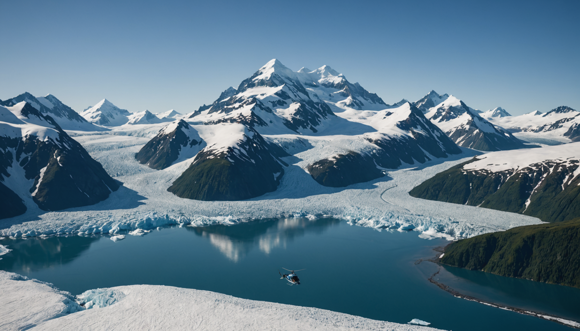 View of Mount Marcus Baker from a helicopter