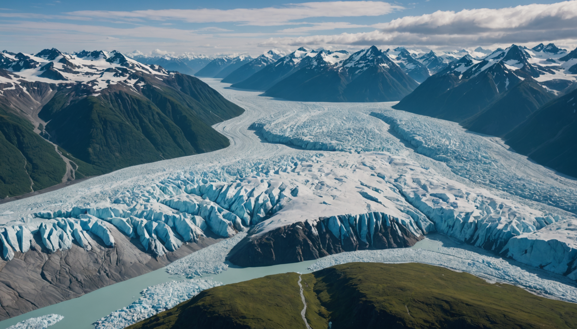 Aerial view of Knik Glacier