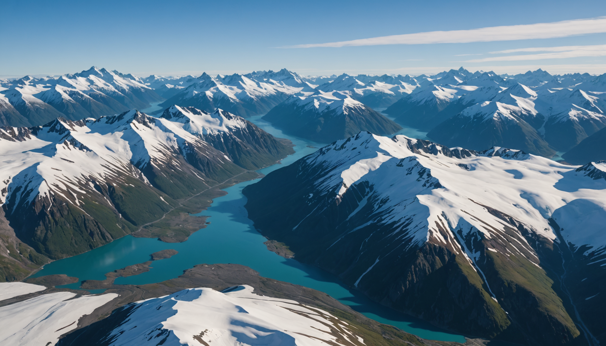 Aerial view of Chugach Mountains