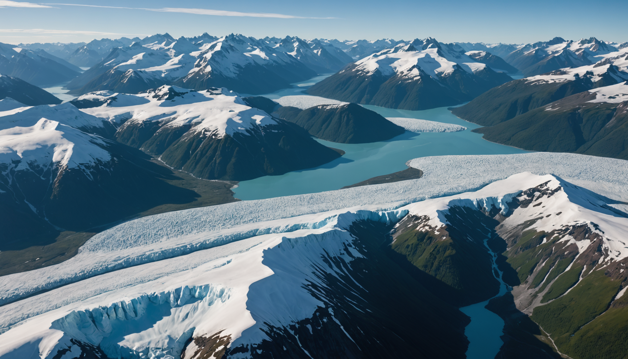 Aerial view of Prince William Sound