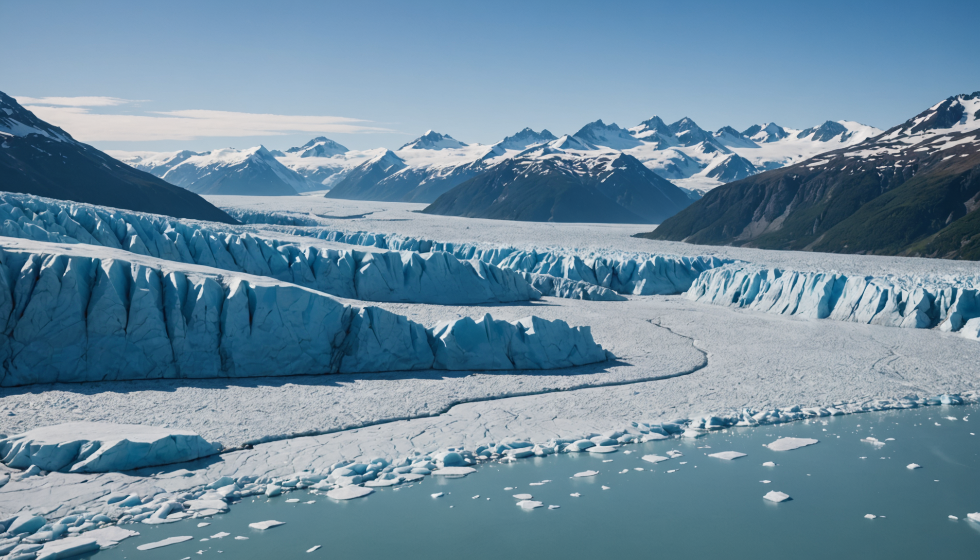 Close-up of glacier ice formations
