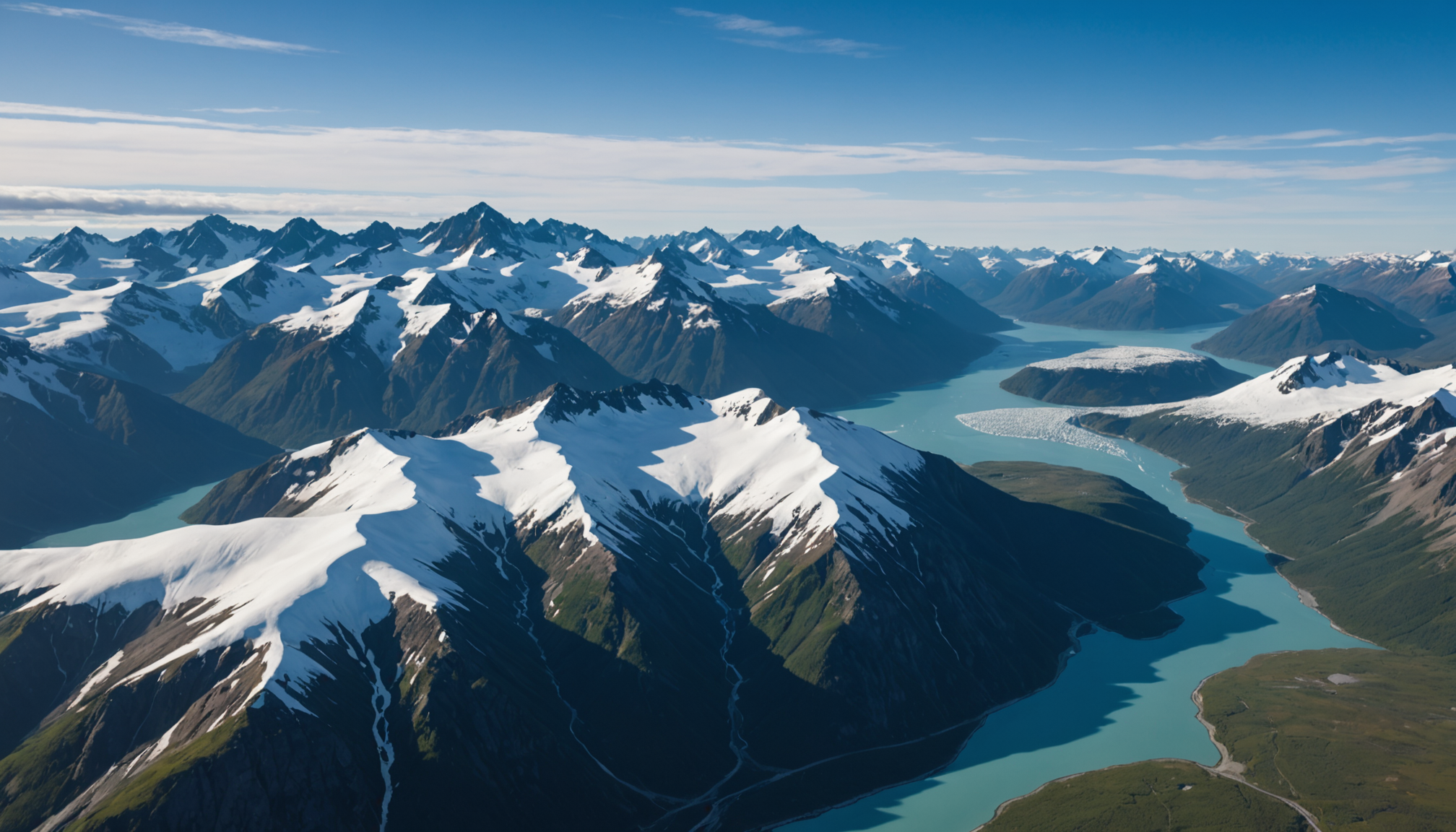 Aerial view of the Chugach Mountains