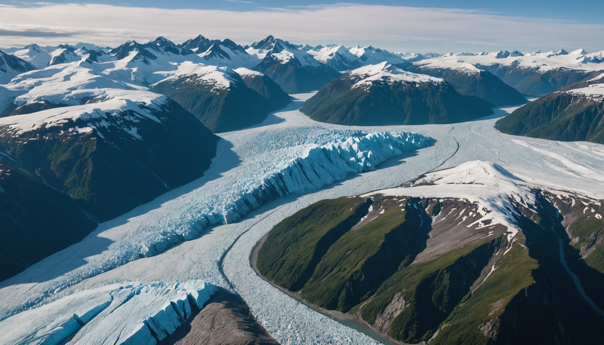 Aerial view of the Knik Glacier