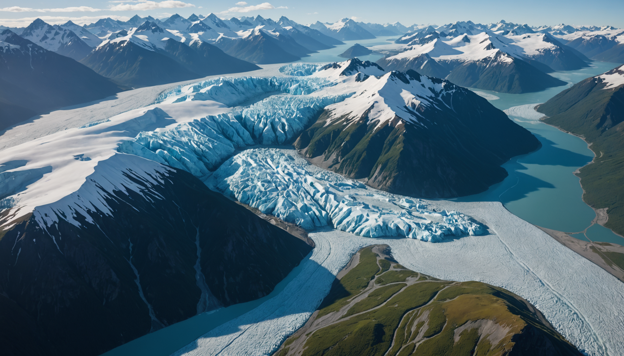 Aerial view of Knik Glacier