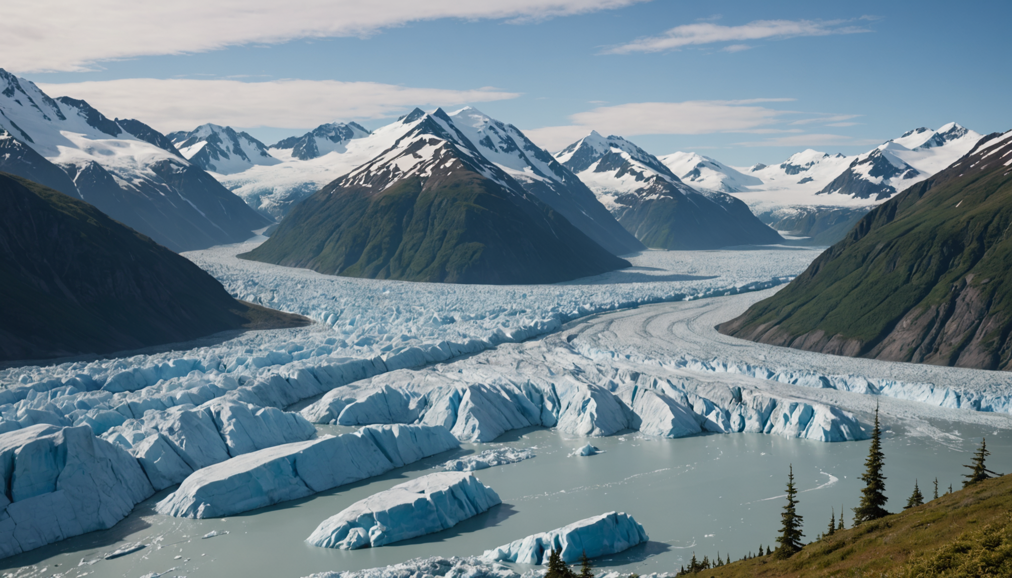 View of Knik Glacier from a helicopter