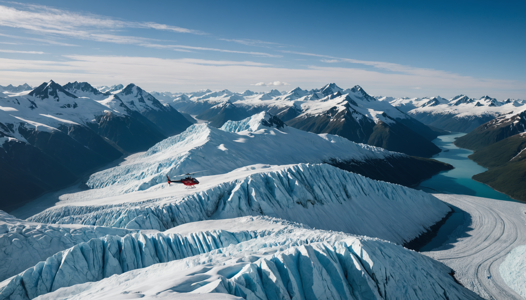 Helicopter over Knik Glacier