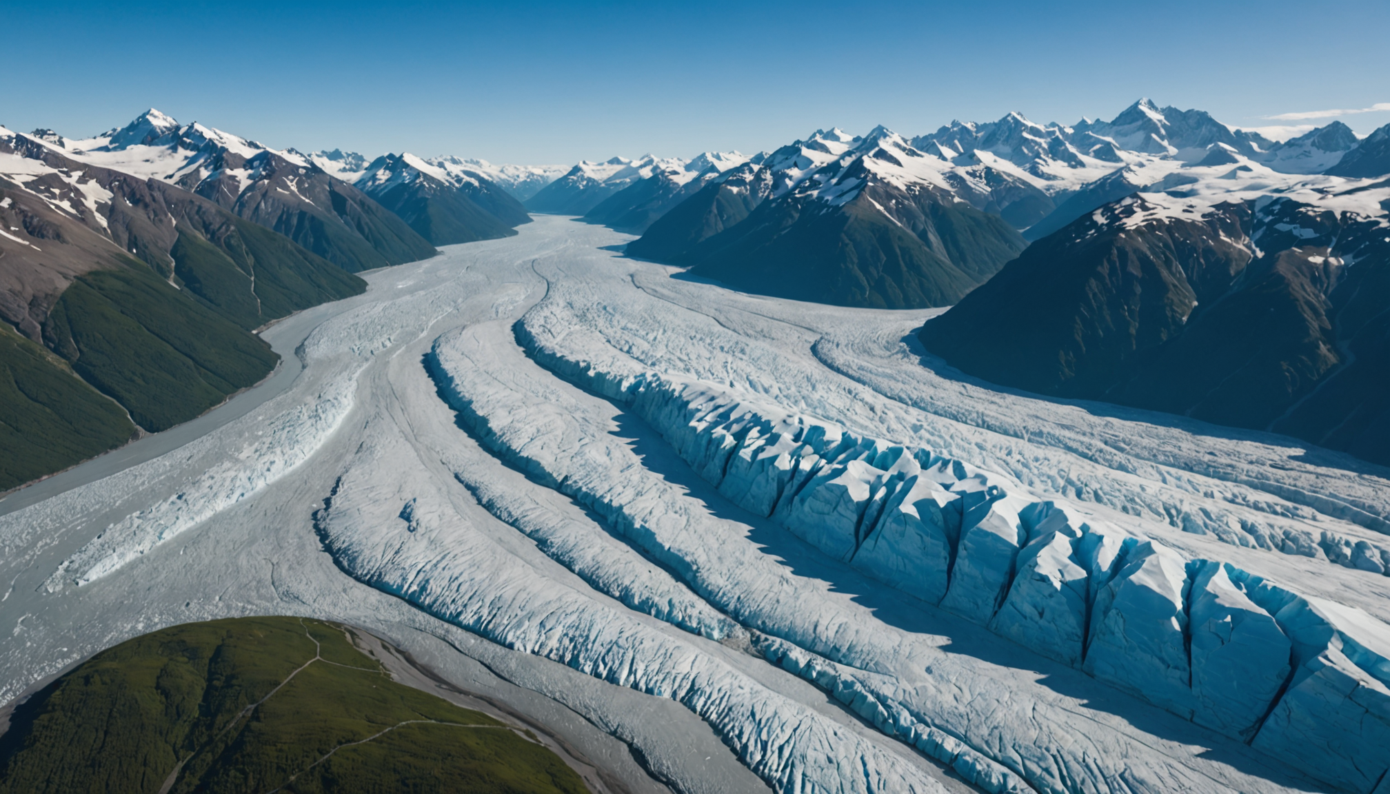 Aerial view of Knik Glacier