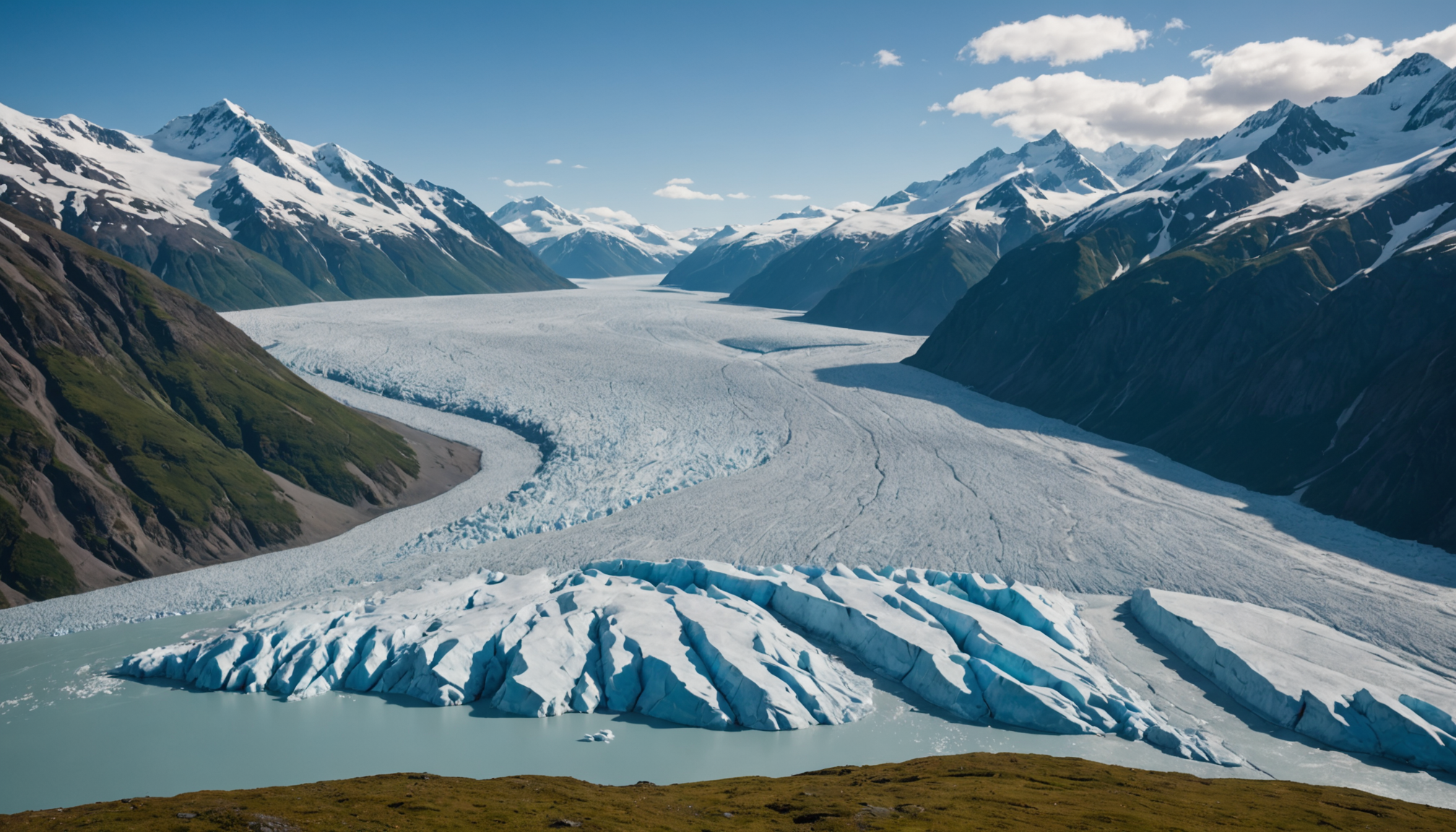 View of Knik Glacier from a helicopter
