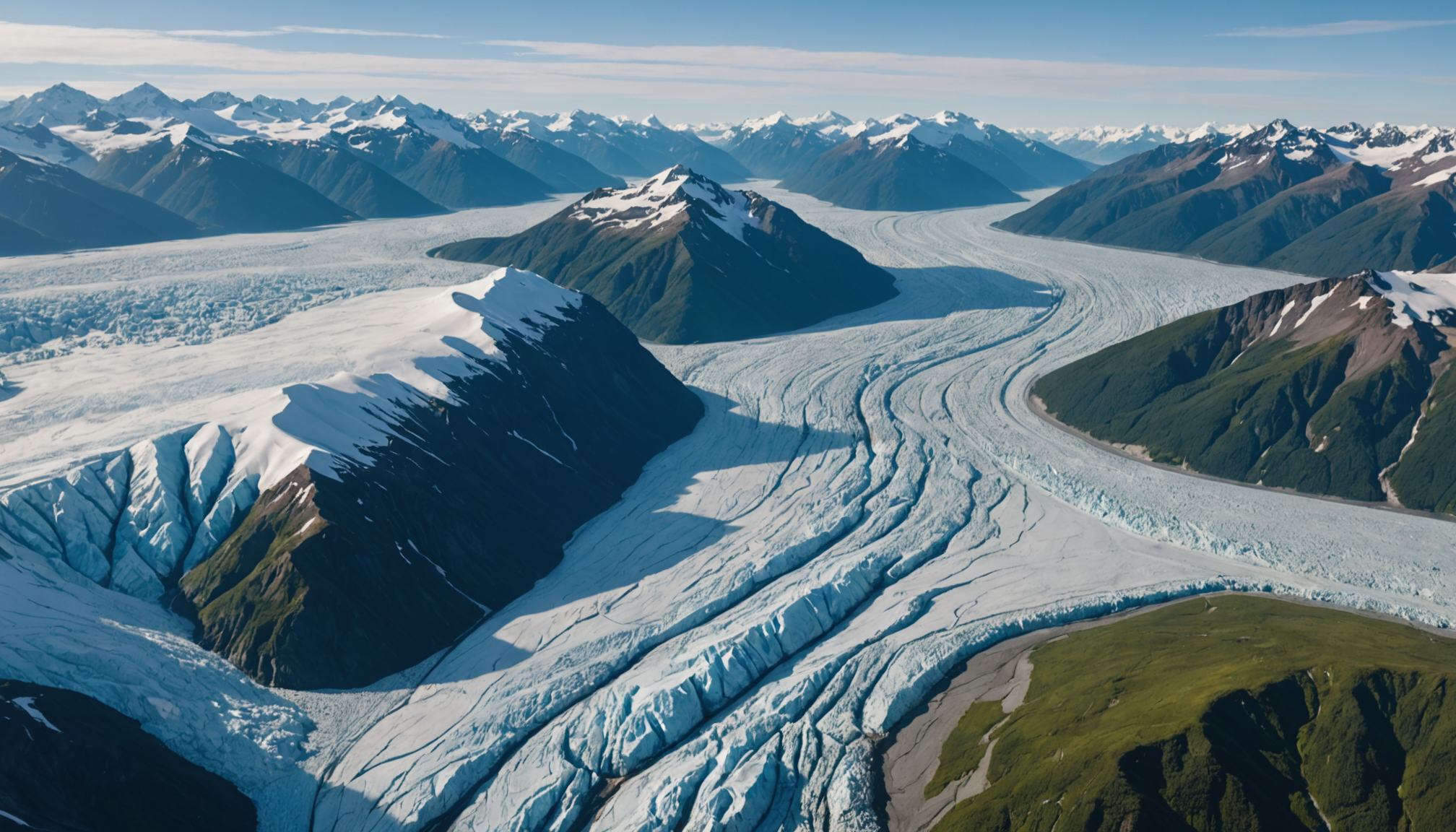Aerial view of Knik Glacier