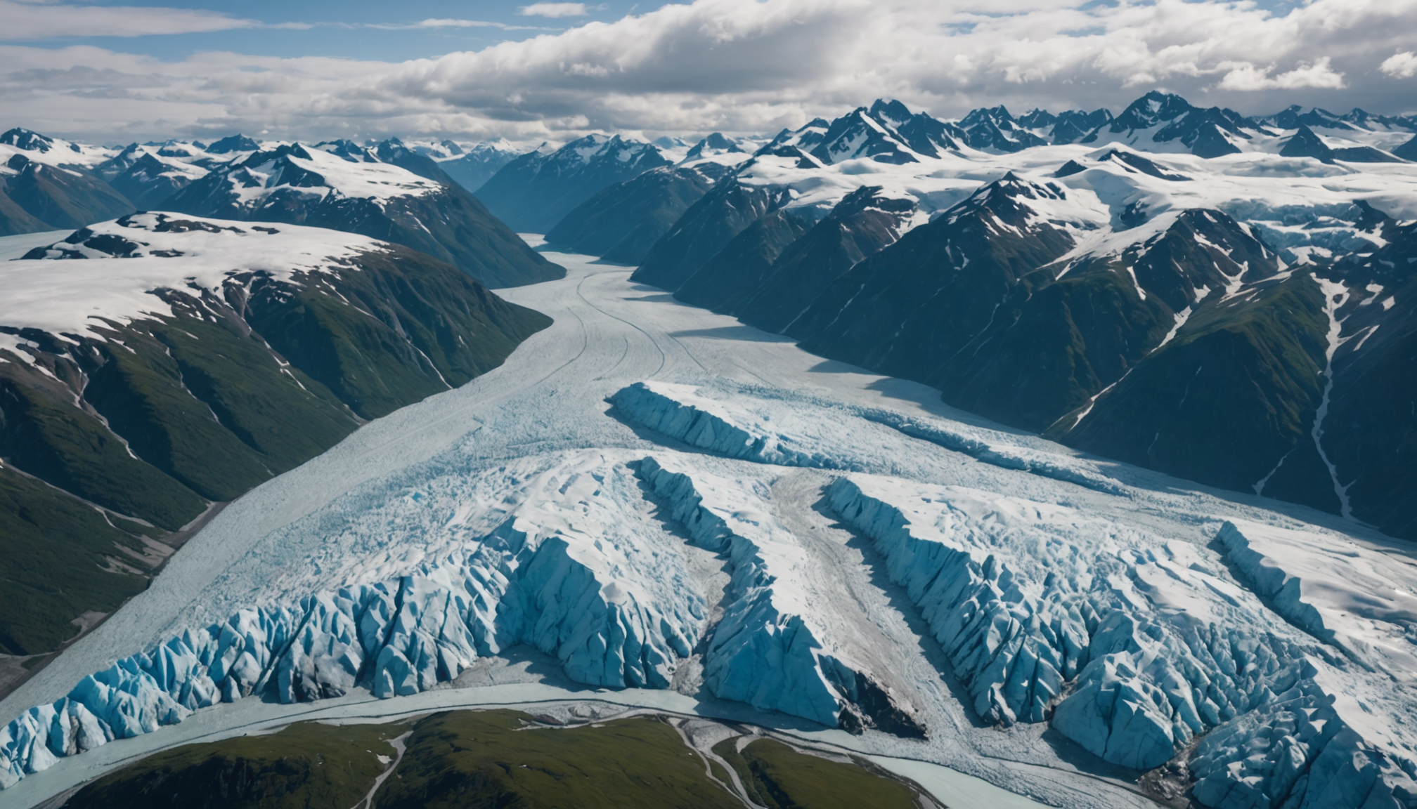 View from helicopter over Knik Glacier