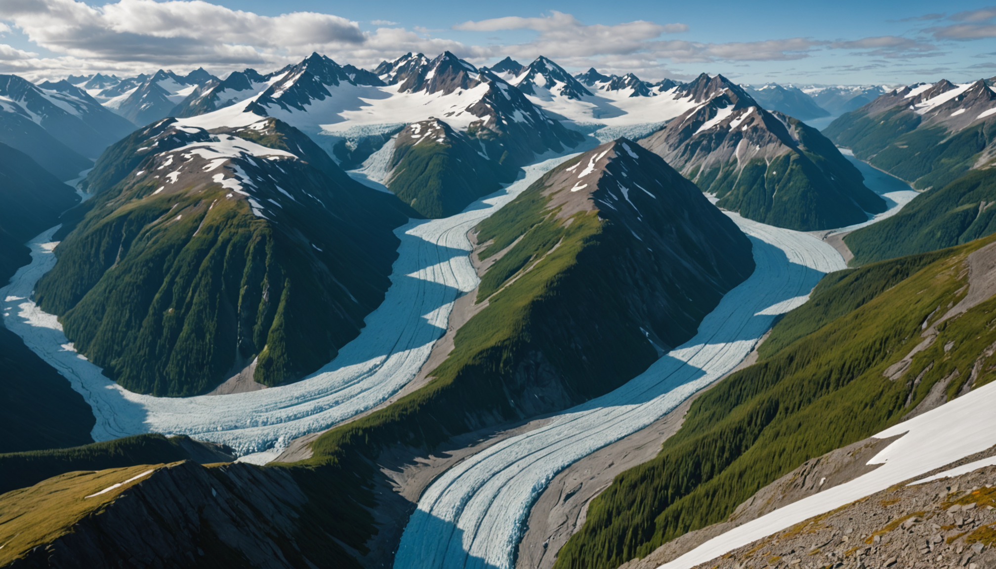Aerial view of Girdwood trails