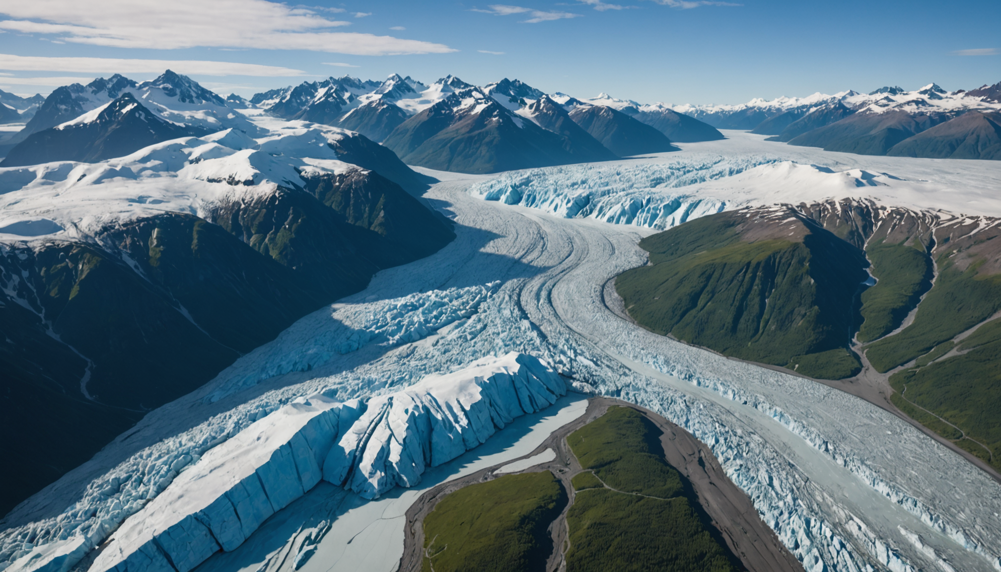 Aerial view of Knik Glacier