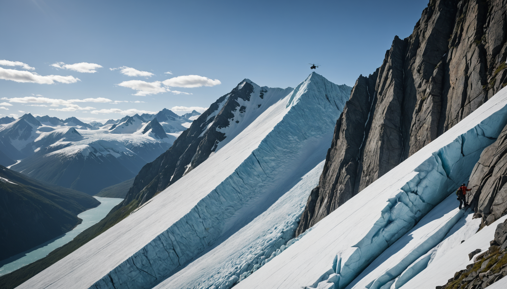 A climber scaling a granite wall in Hatcher Pass