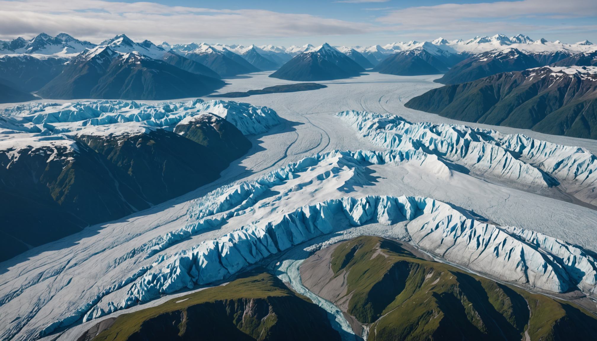 Aerial view of Knik Glacier