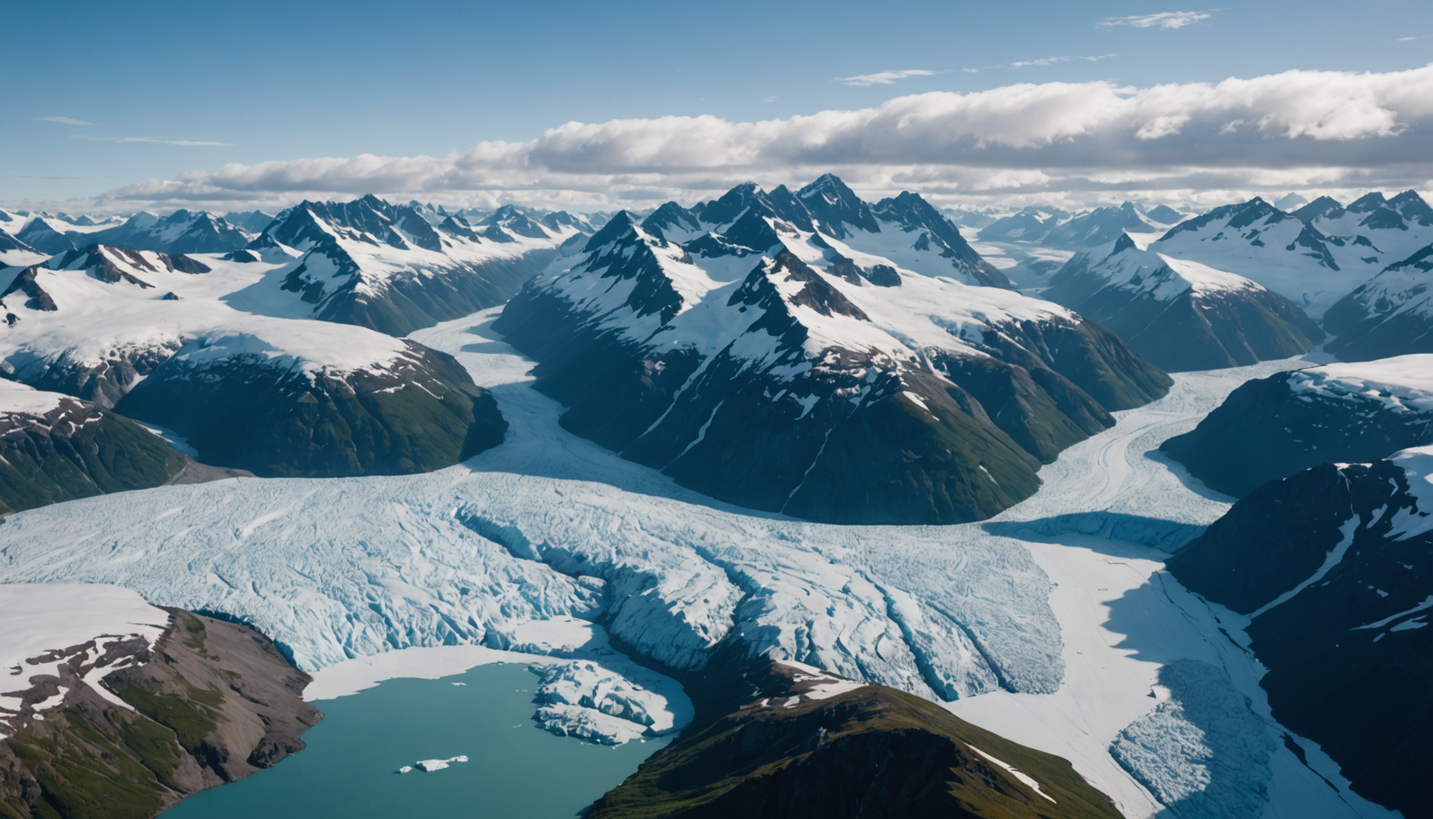 Aerial view of Prince William Sound glaciers