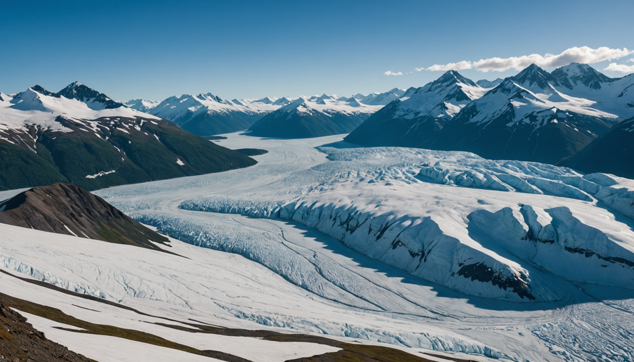 Panoramic view of the Harding Icefield