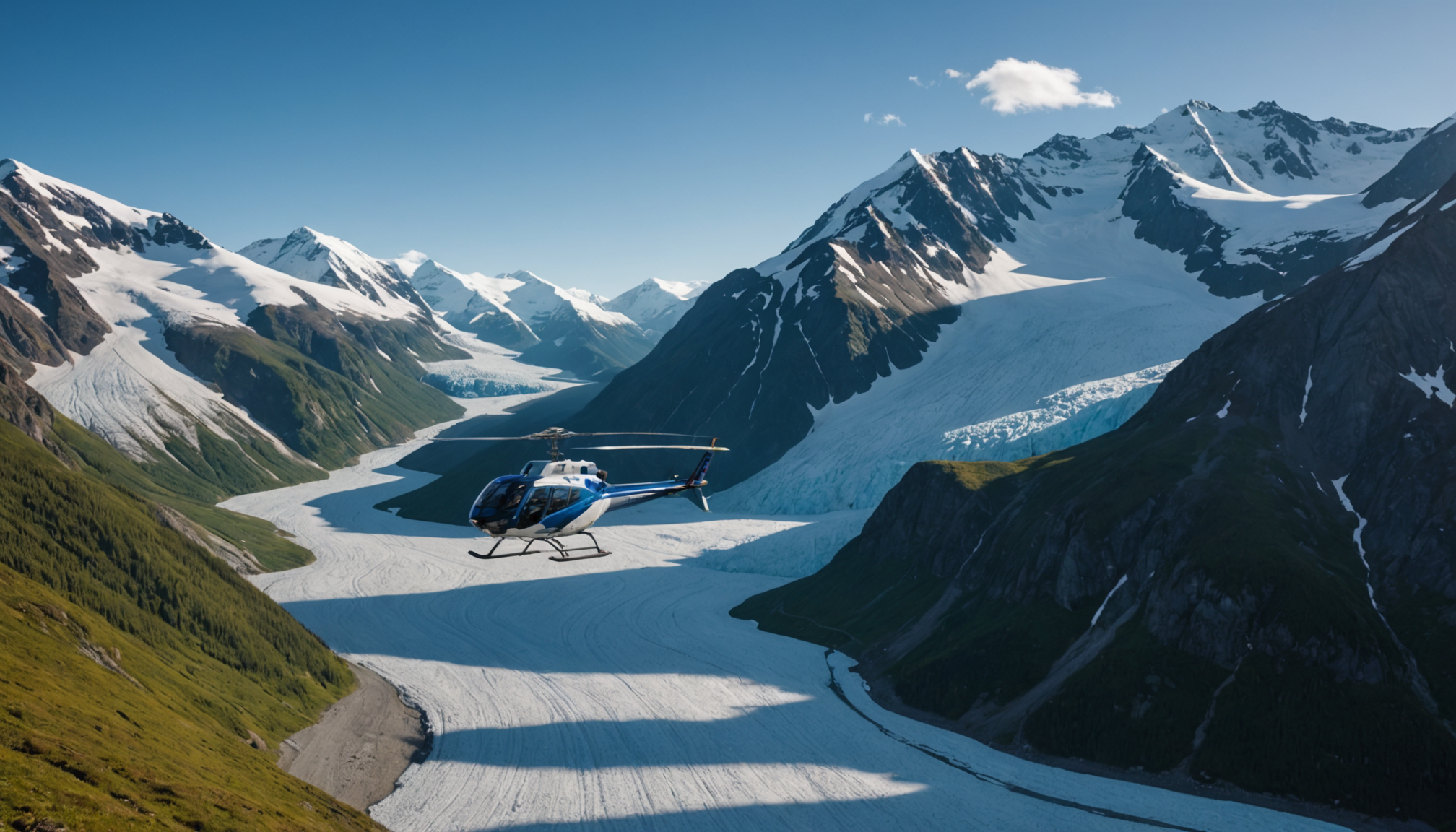 Helicopter tour over Girdwood, Alaska