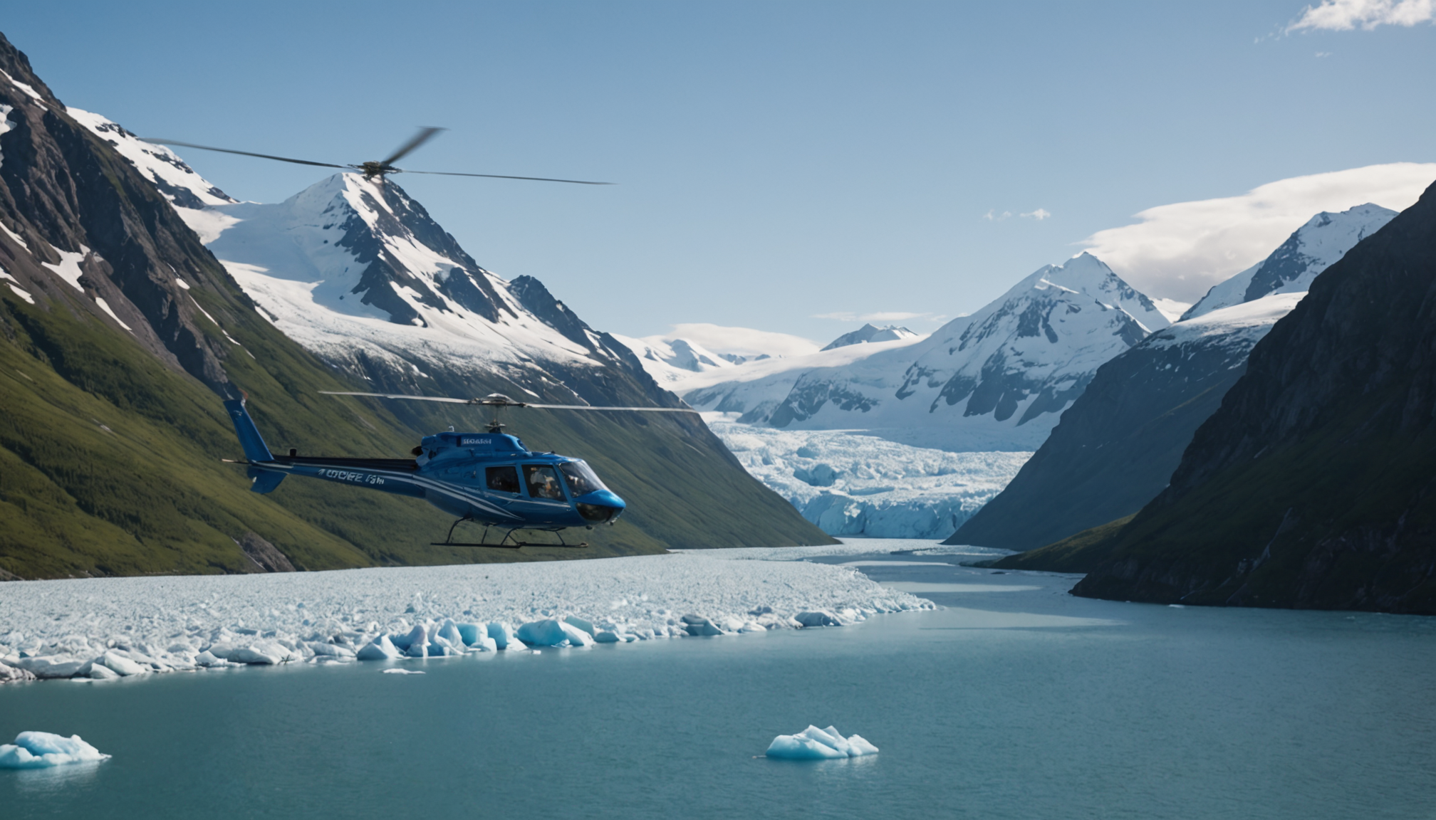 Helicopter landing in Homer