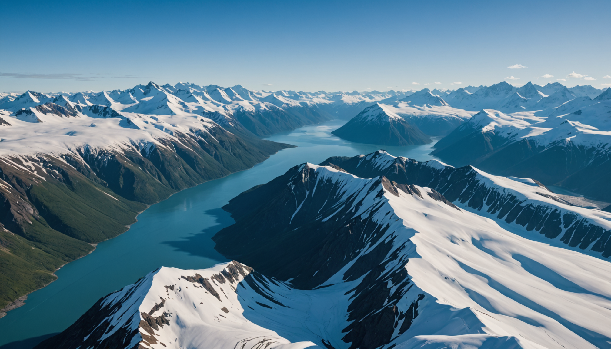 Aerial view of Chugach Mountains