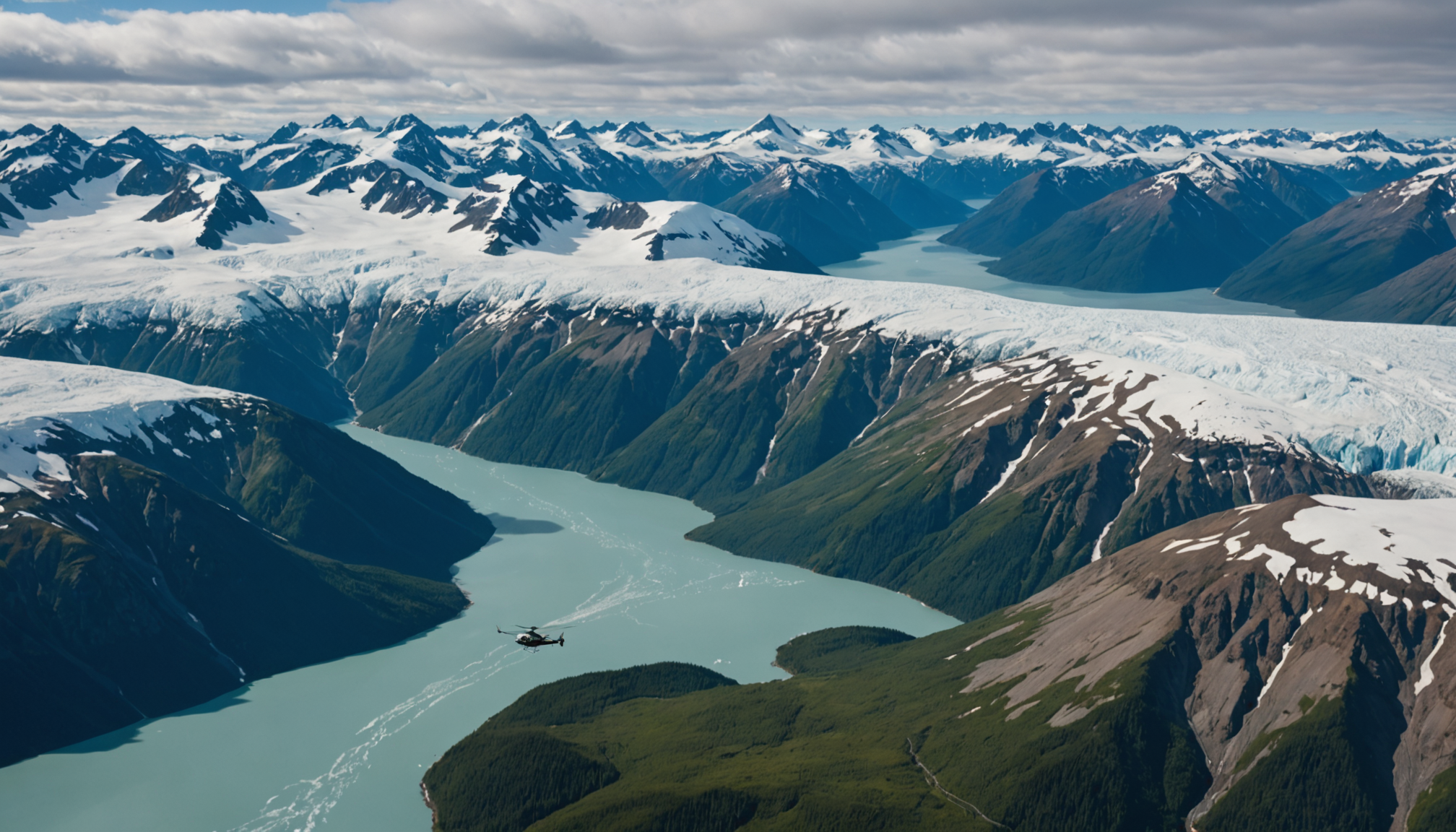 Aerial view of Palmer, Alaska, landscape