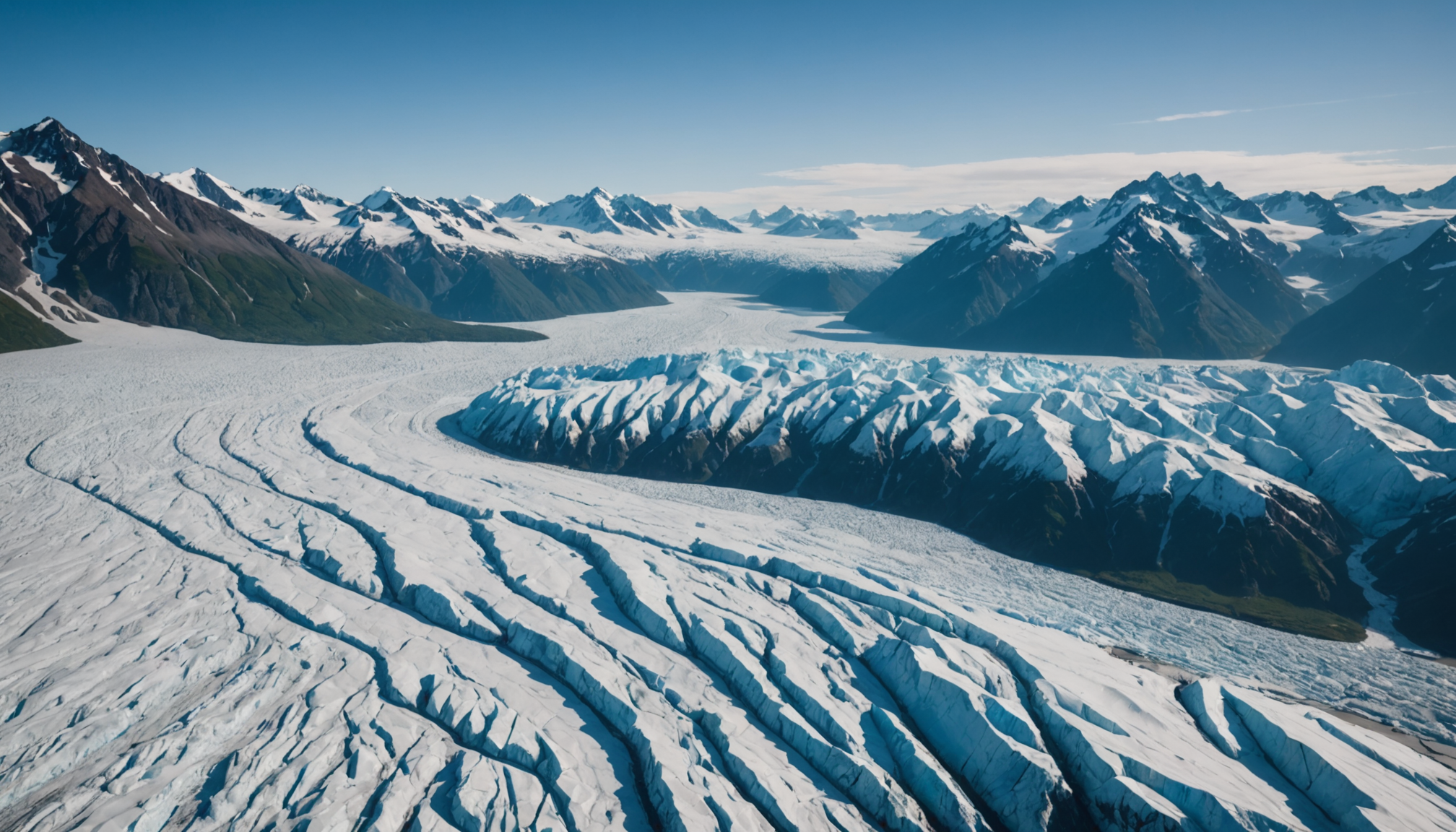 Helicopter view of Knik Glacier