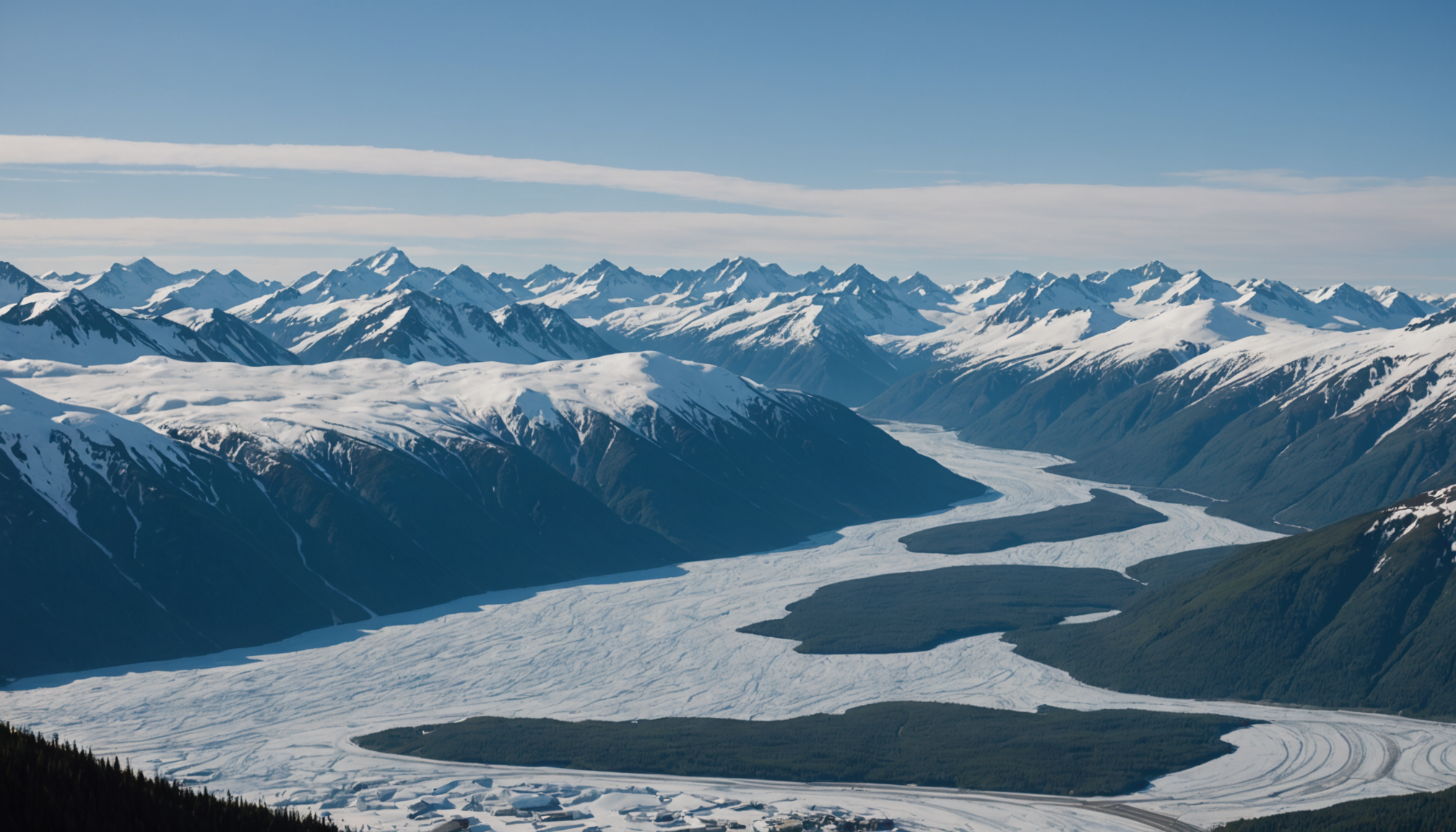 Scenic view of Anchorage with mountains in the background